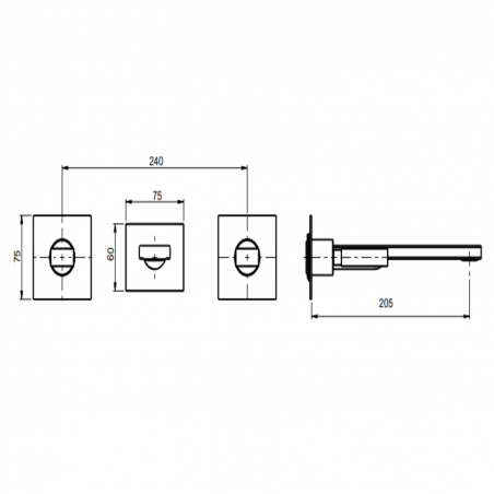 F.lli Frattini Vita M Style, Battery washbasin wall mounted