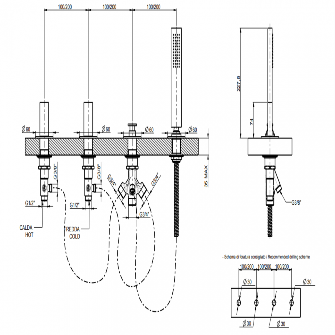 F.lli Frattini Vita M Style, Batteria per bordo vasca