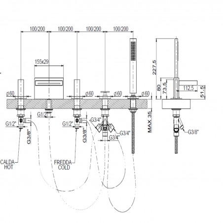 F.lli Frattini Vita M Style, Battery for tank edge
