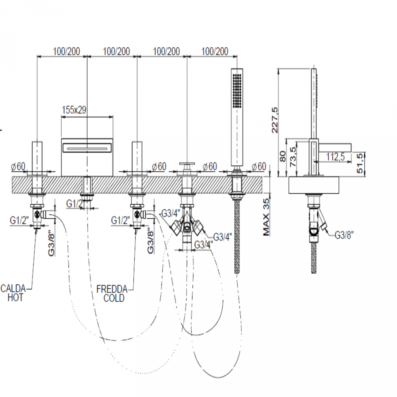 F.lli Frattini Vita M Style, Battery for tank edge