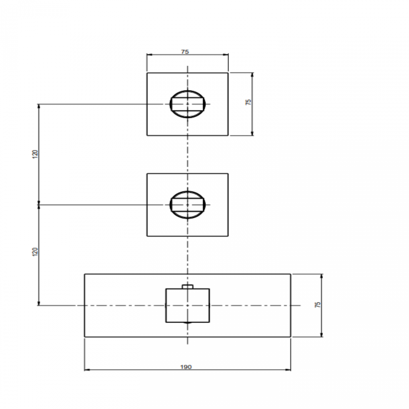 F.lli Frattini Vita M Style, Mélangeur thermostatique encastré 2 voies