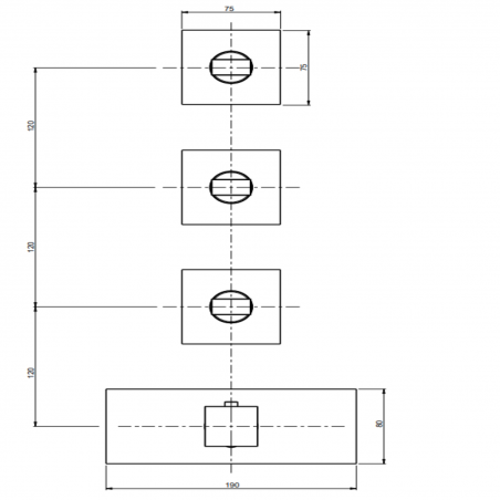 F.lli Frattini Vita M Style, Mélangeur thermostatique encastré 3 voies