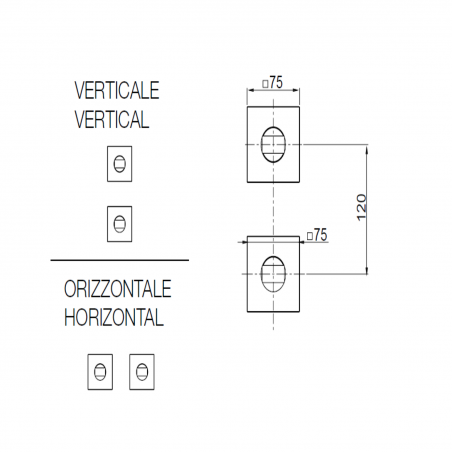 F.lli Frattini Vita M Style, 2-way shower outlet component