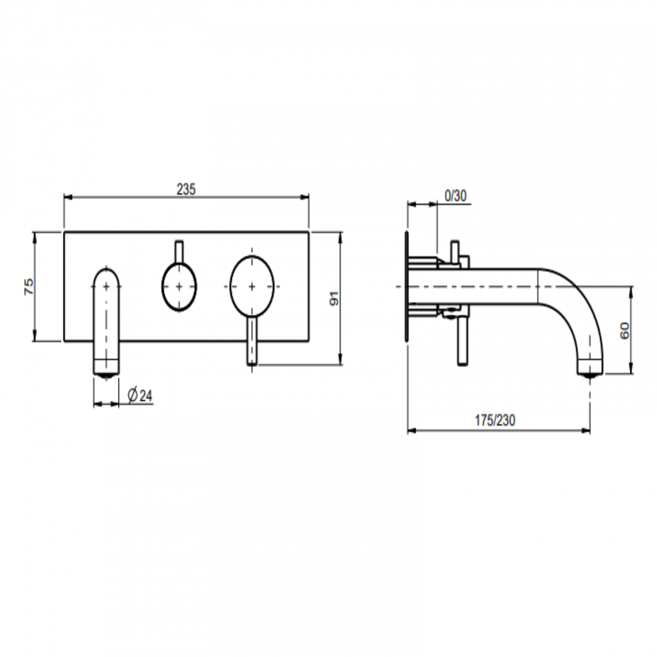 F.lli Frattini Pepe XL, Single lever built-in 2-way bathtub