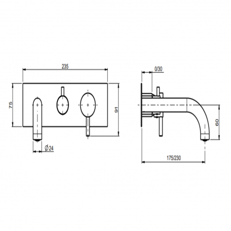 F.lli Frattini Pepe XL, Single-lever built-in shower 2-way