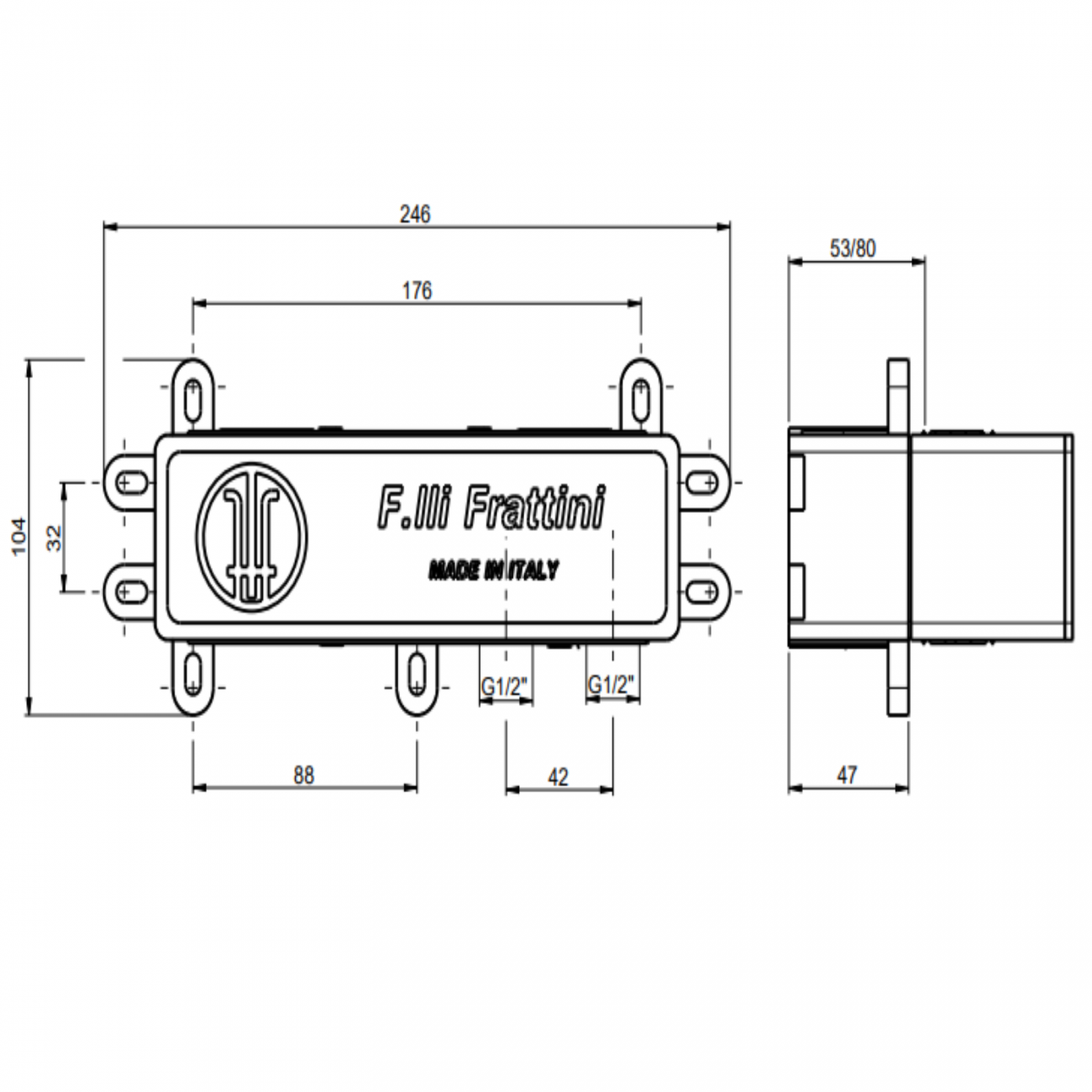 F.lli Frattini Pepe XL, Single-lever built-in shower 2-way
