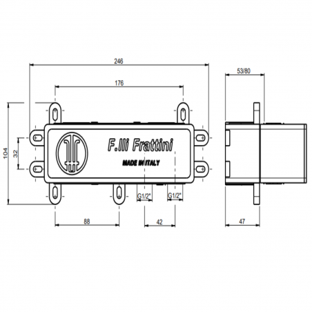 F.lli Frattini Pepe XL, Single-lever built-in shower 2-way