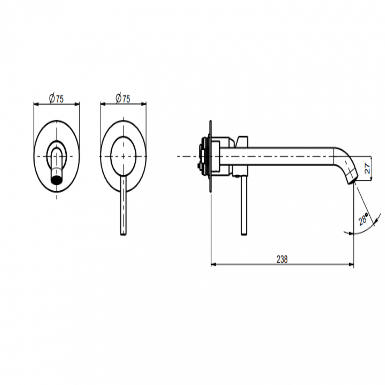 F.lli Frattini Pepe XL, Battery washbasin wall mounted