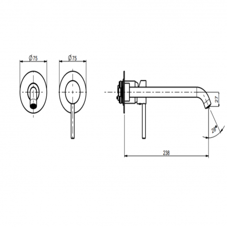 F.lli Frattini Pepe XL, Batteria lavabo a parete