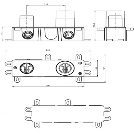 F.lli Frattini Pepe XL, Battery washbasin wall mounted