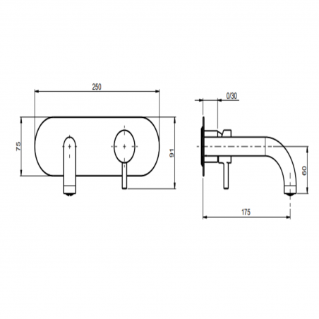 F.lli Frattini Pepe XL, Battery washbasin wall mounted