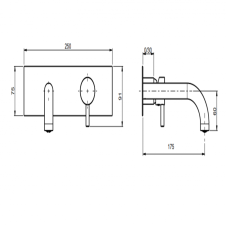 F.lli Frattini Pepe XL, Battery washbasin wall, brass plate