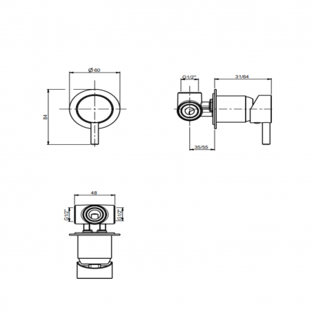 F.lli Frattini Pepe XL, Monocommande encastrée pour douche