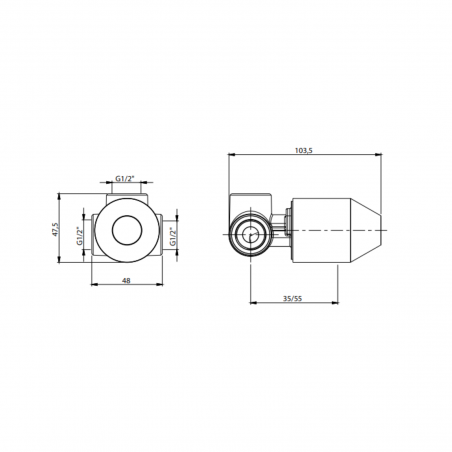 F.lli Frattini Pepe XL, Single-lever recessed shower, brass plate