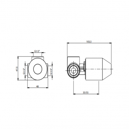 F.lli Frattini Pepe XL, Monocommande encastré pour douche, plaque en laiton