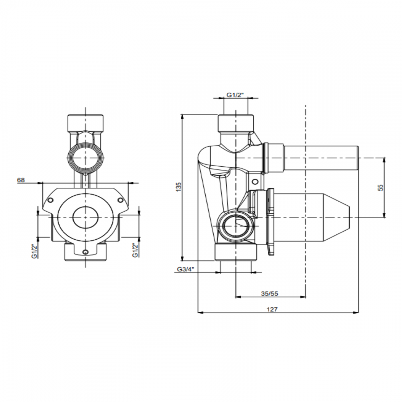 F.lli Frattini Pepe XL, Monocomando incasso con deviatore, piastra in ottone