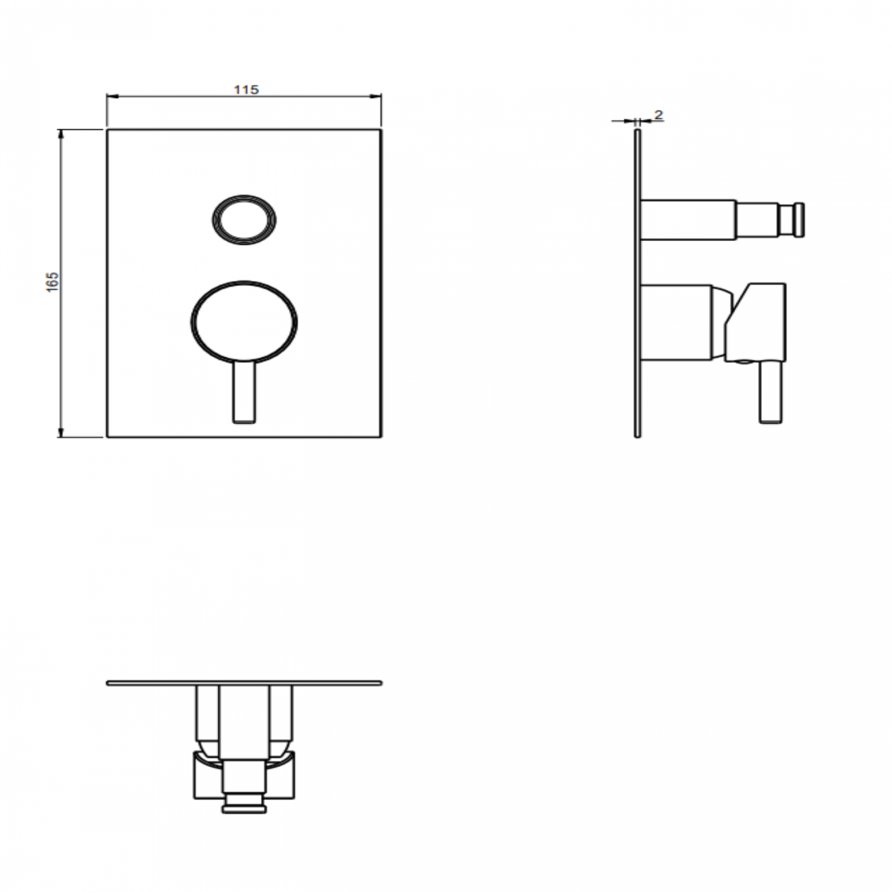 F.lli Frattini Pepe XL, Monocomando incasso con deviatore automatico