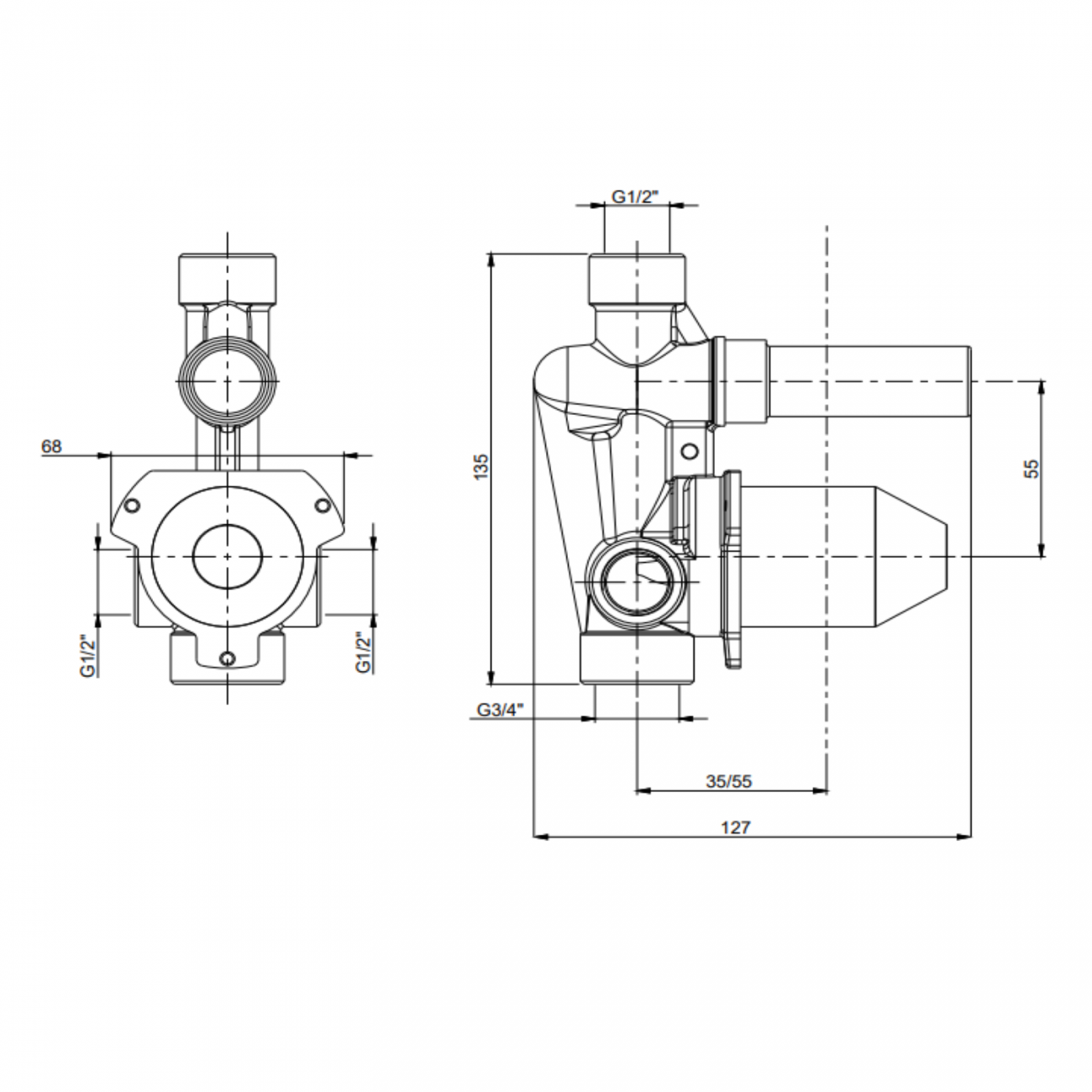 F.lli Frattini Pepe XL, Monocomando incasso con deviatore automatico