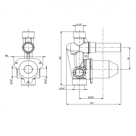 F.lli Frattini Pepe XL, Monocomando incasso con deviatore automatico