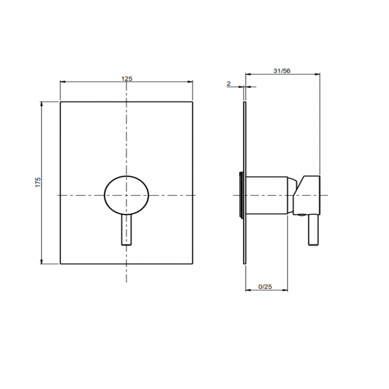 F.lli Frattini Pepe XL, Monocomando incasso a 1 via