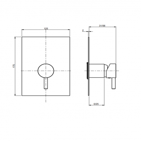 F.lli Frattini Pepe XL, Monocomando incasso a 1 via