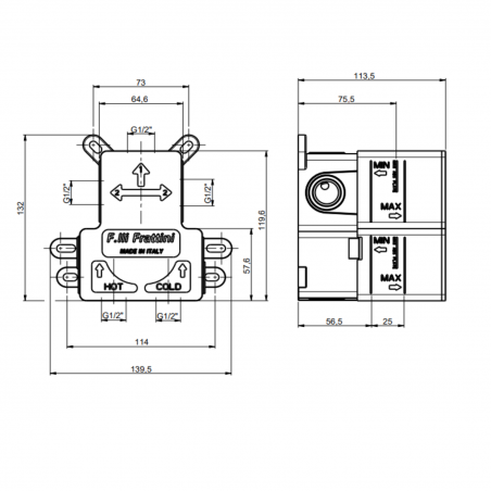 F.lli Frattini Pepe XL, Monocomando incasso a 1 via
