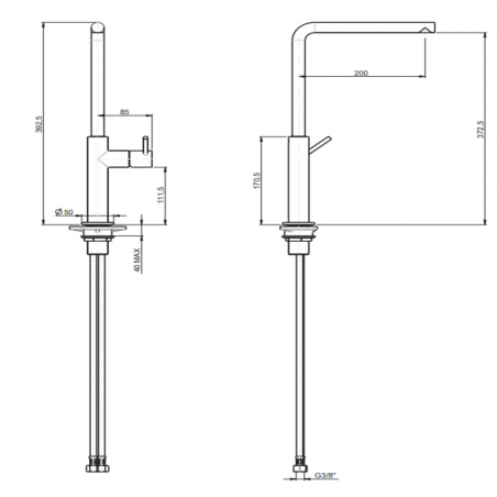 F.lli Frattini Pepe XL, Mitigeur devier avec bec pivotant