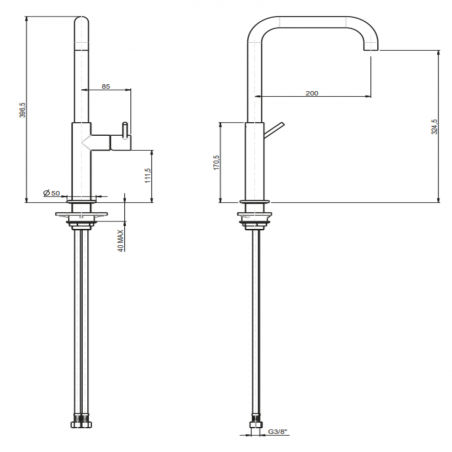 F.lli Frattini Pepe XL, Monocomando per lavello monoforo bocca girevole
