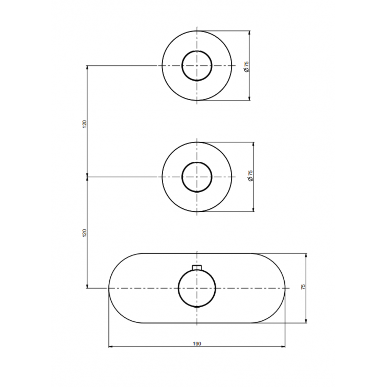 F.lli Frattini Pepe M Style, Miscelatore incasso doccia termostatico a 2 vie