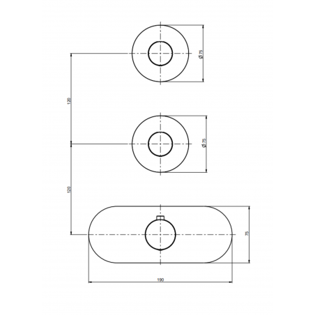 F.lli Frattini Pepe M Style,  Built-in 2-way thermostatic shower mixer