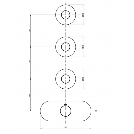 F.lli Frattini Pepe M Style, Built-in thermostatic shower mixer 3 ways