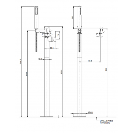 F.lli Frattini Gaia, Single lever bath floor
