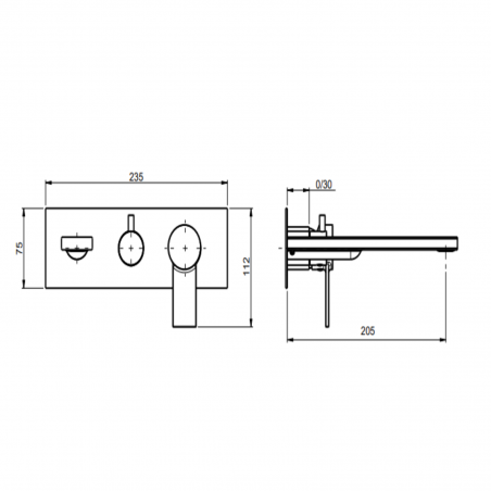 F.lli Frattini Gaia, Single-lever built-in 2-way bathtub