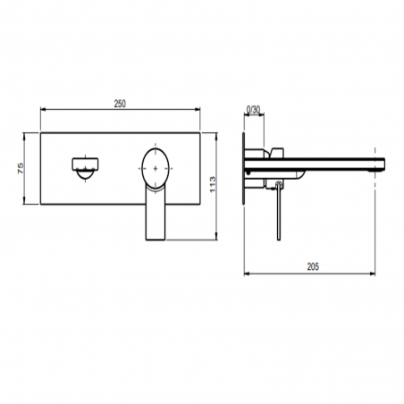 F.lli Frattini Gaia, Battery washbasin wall mounted