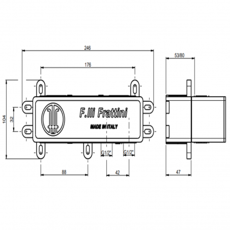 F.lli Frattini Gaia, Single-lever built-in 2-way bathtub