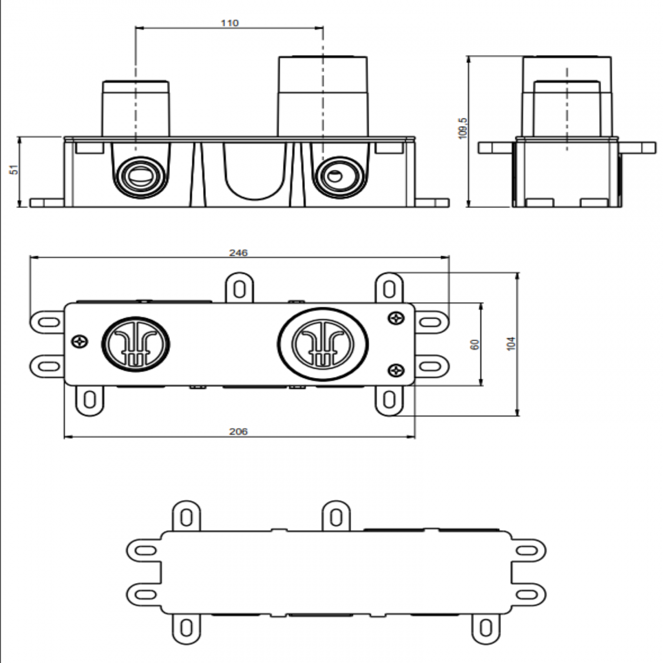 F.lli Frattini Gaia, Batterie de lavabo mural