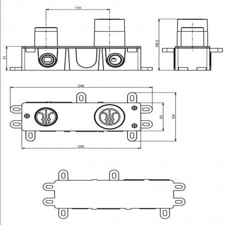 F.lli Frattini Gaia, Batterie de lavabo mural