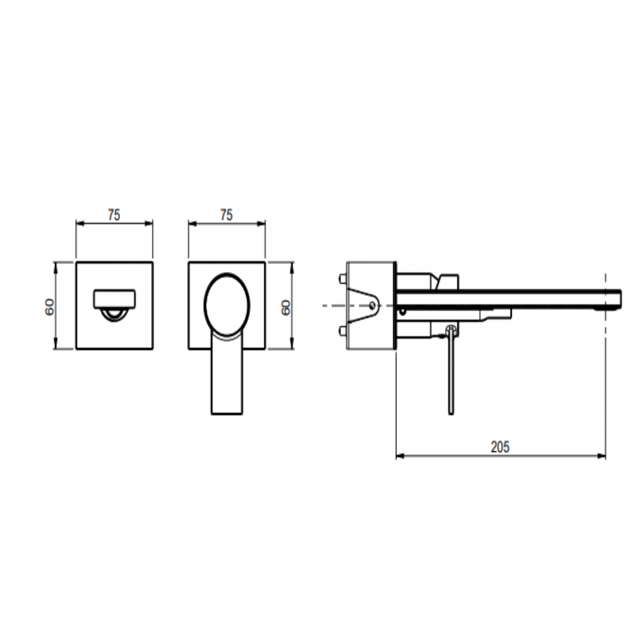 F.lli Frattini Gaia, Battery washbasin wall mounted