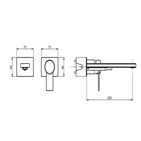 F.lli Frattini Gaia, Battery washbasin wall mounted