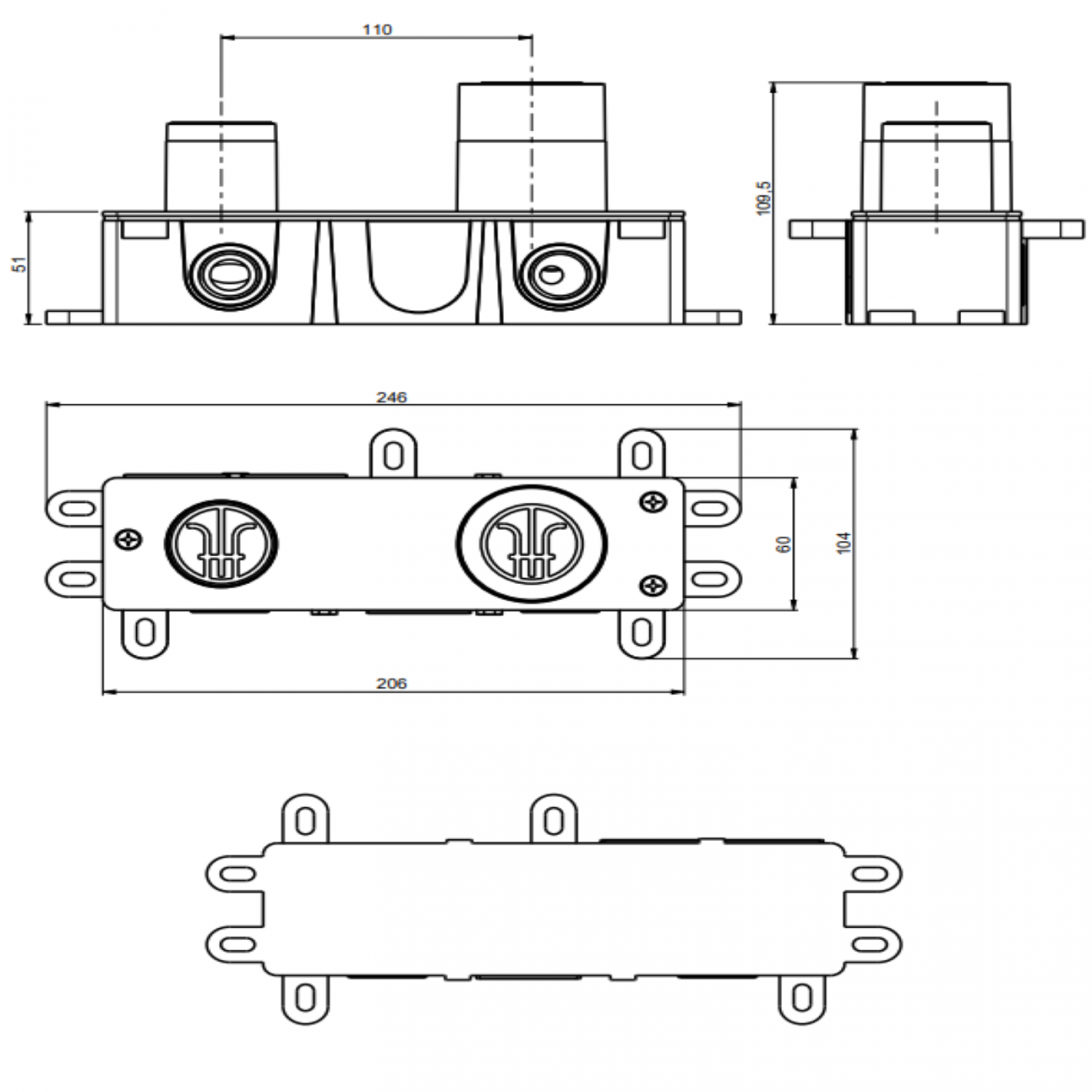 F.lli Frattini Gaia, Batterie de lavabo mural