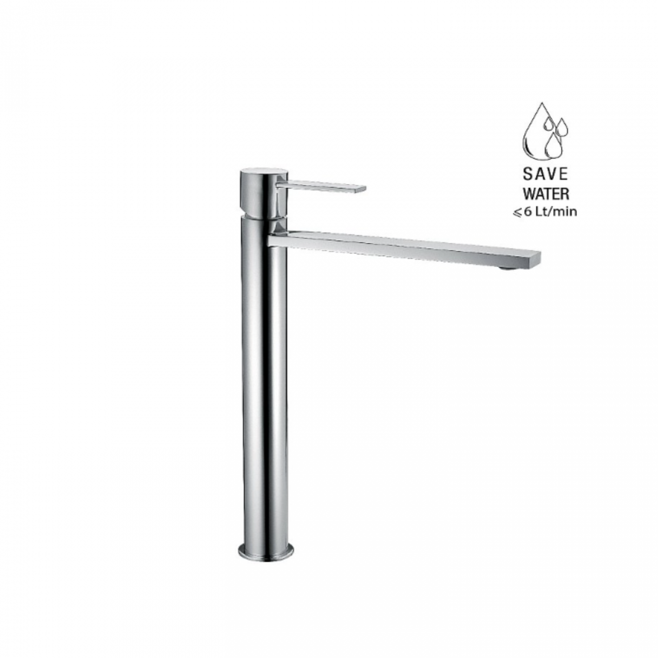 F.lli Frattini Gaia, High version single-lever washbasin mixer without waste
