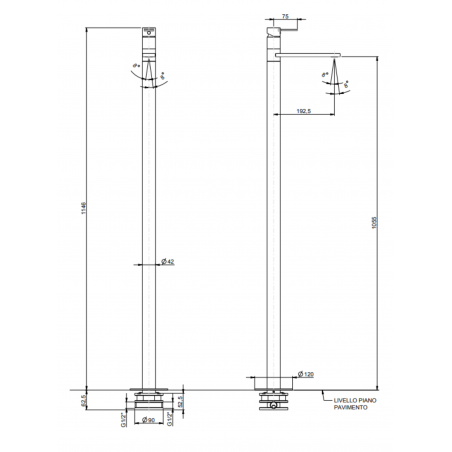 F.lli Frattini Gaia, Monocomando lavabo a pavimento