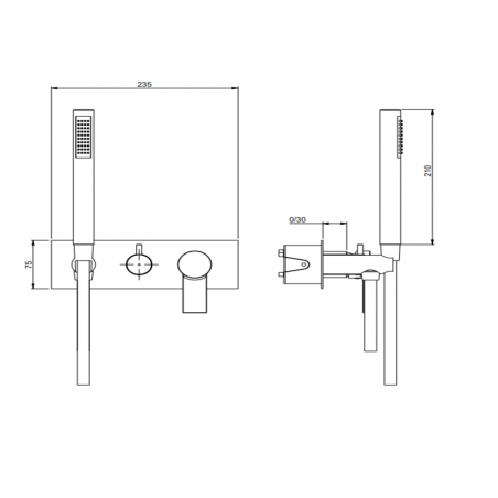 F.lli Frattini Gaia, Built-in single lever with 2-way diverter