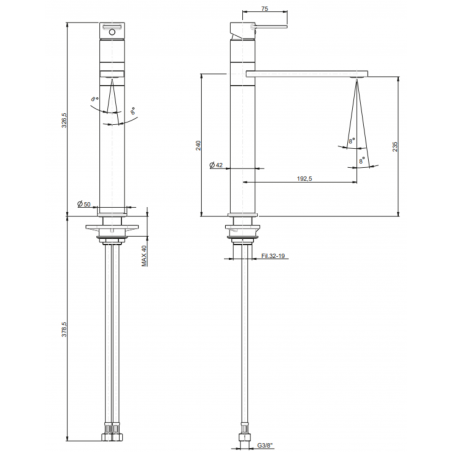 F.lli Frattini Gaia, Commande unique pour évier à un trou