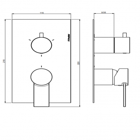 F.lli Frattini Gaia, Monocomando incasso a 3 vie