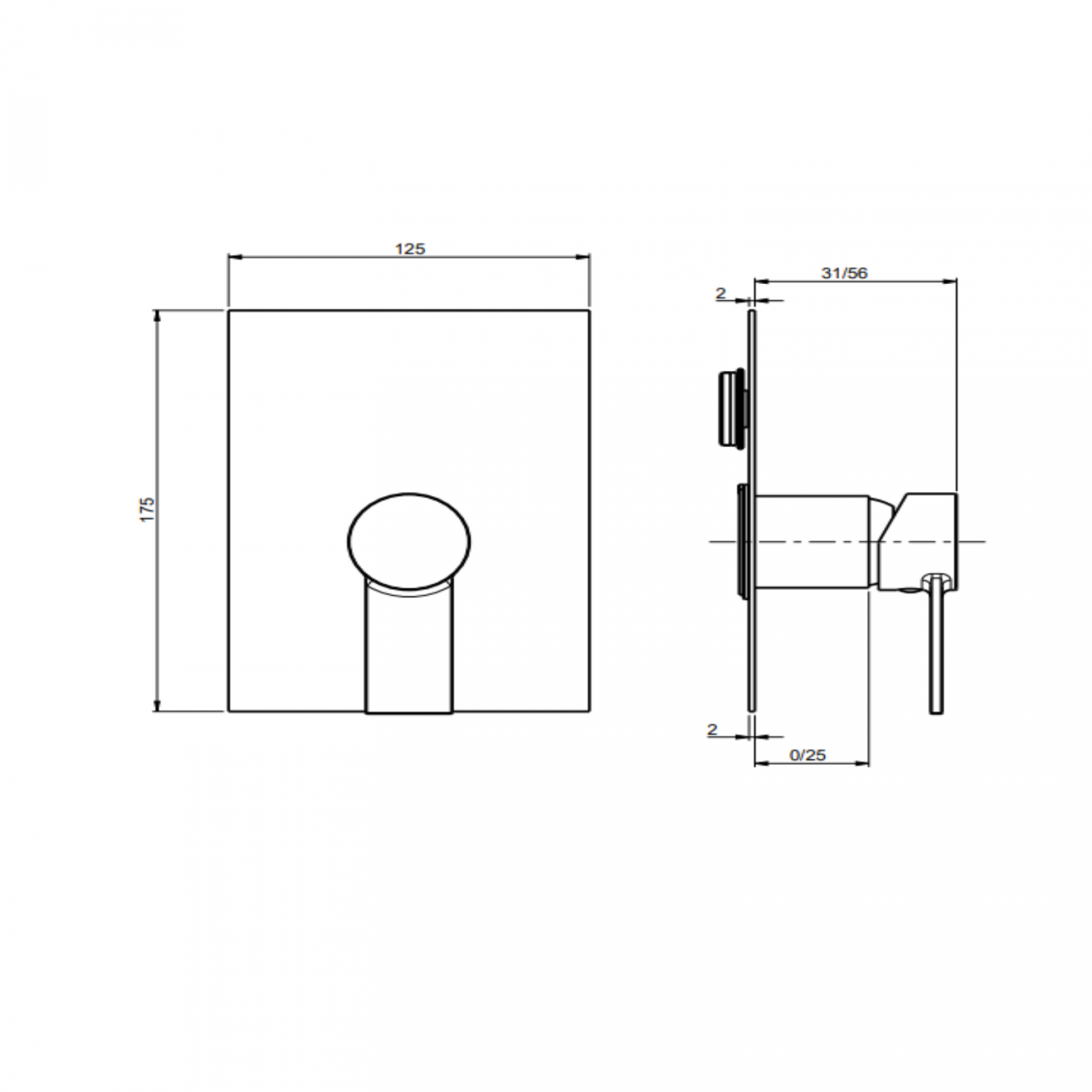 F.lli Frattini Gaia,  Single lever recessed 1 street
