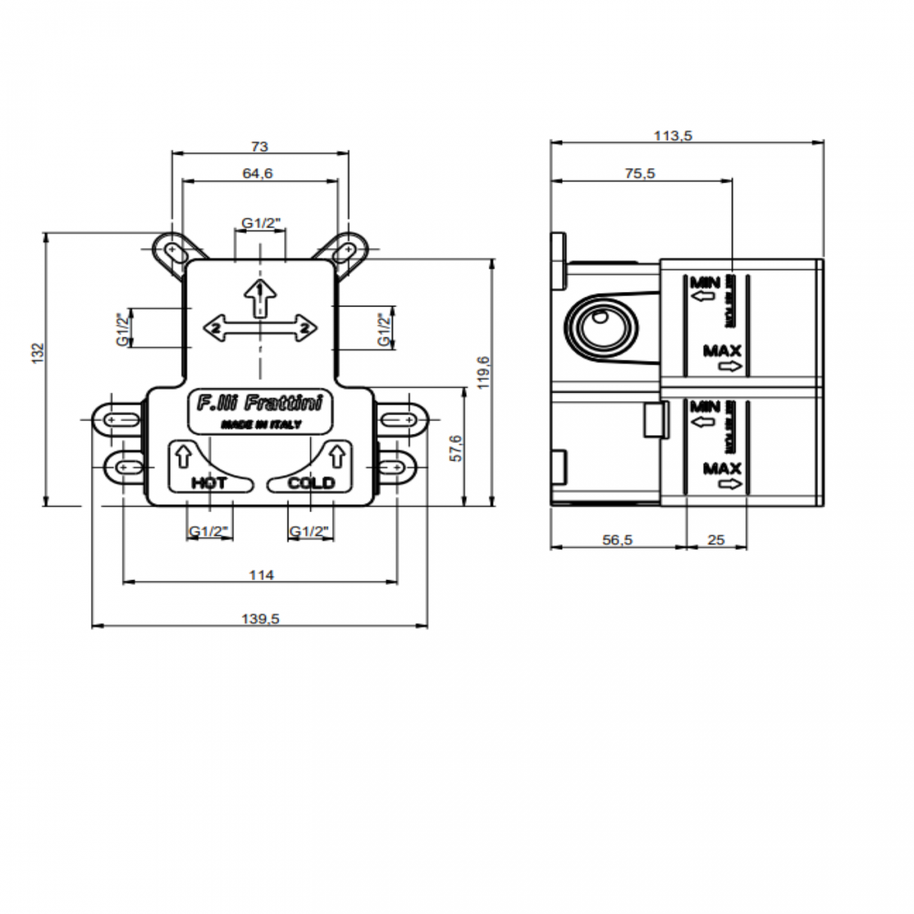 F.lli Frattini Gaia,  Single lever recessed 1 street