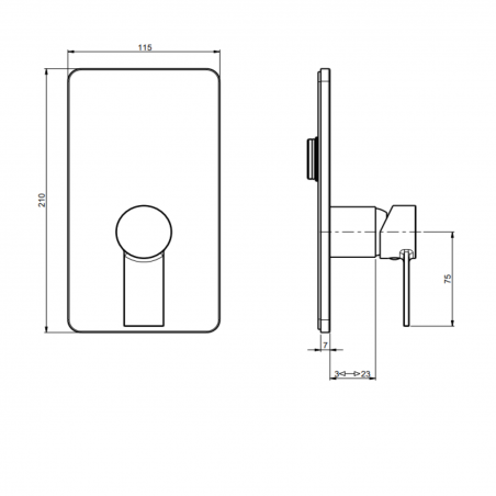 F.lli Frattini Gaia, Monocomando incasso a 1 via, piastra in ABS