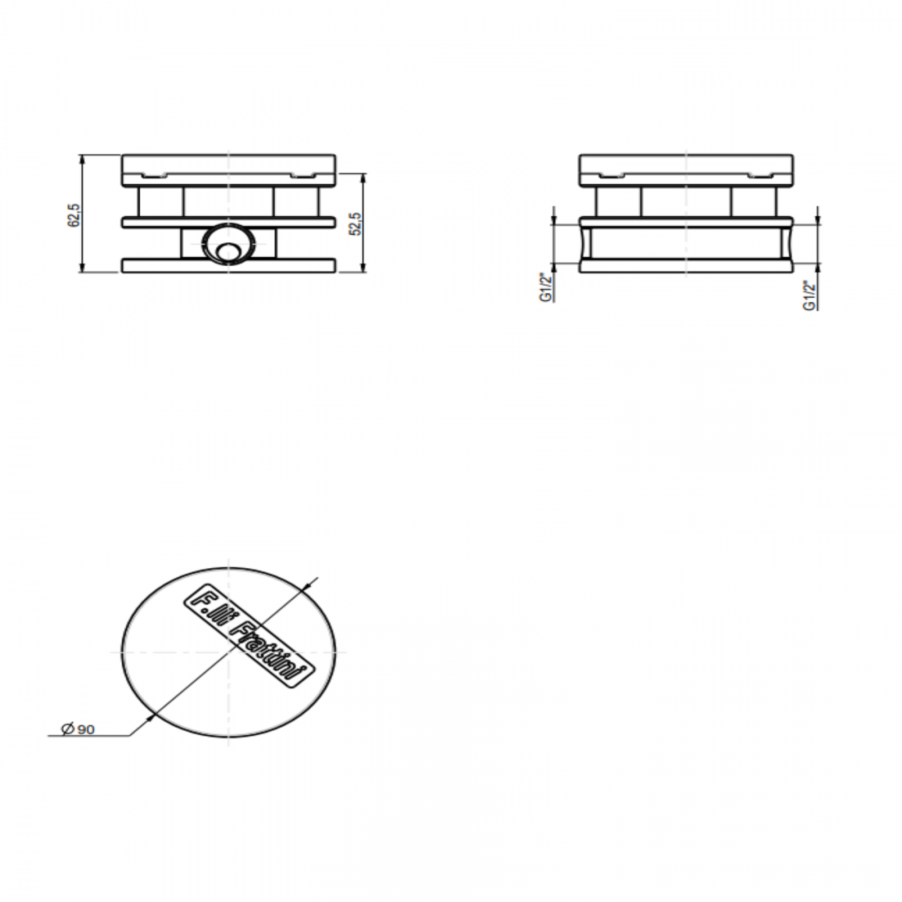 F.lli Frattini Gaia S, Single lever bath floor