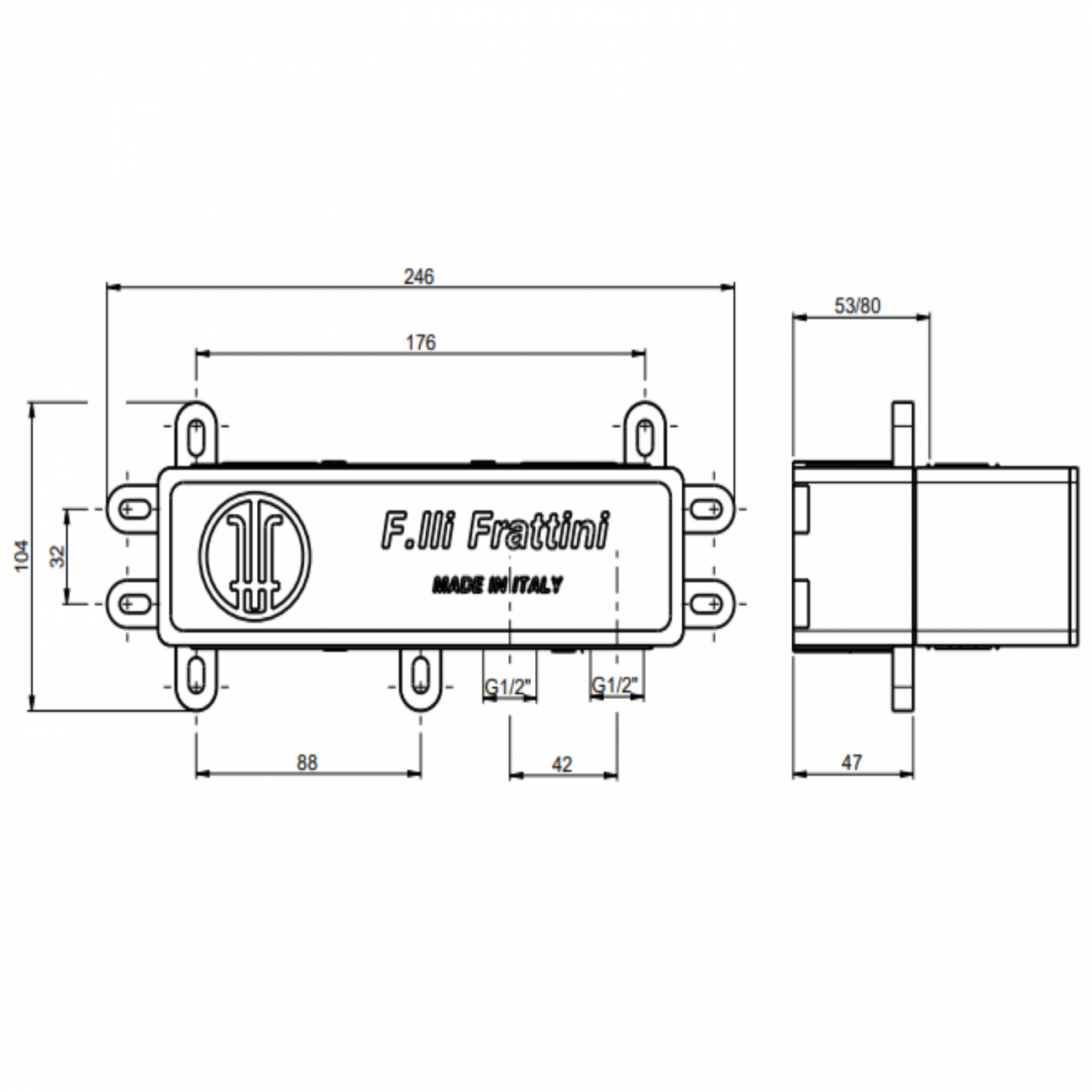 F.lli Frattini Gaia S, Single lever recessed 2 way